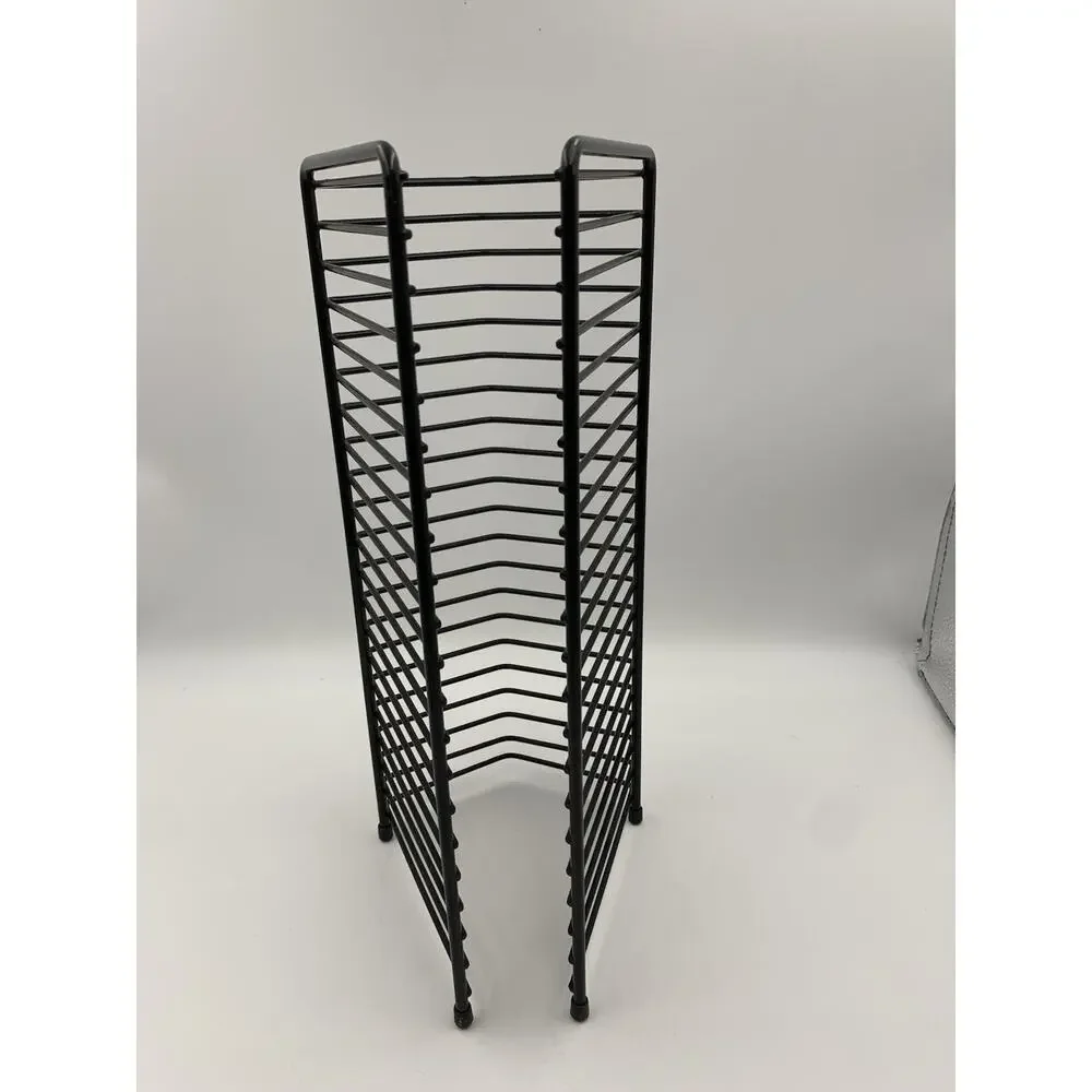 20 CD media metal wire rack stand storage holder organizer mini- tower black